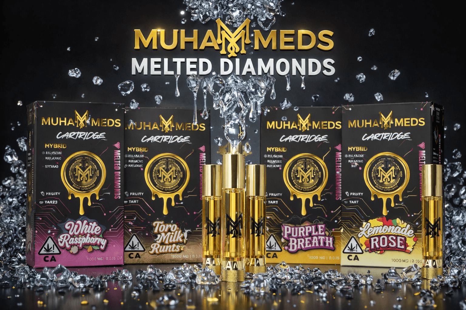 Muha Meds Carts Melted Diamonds - Premium THC Cartridges | Lab-Tested Potency