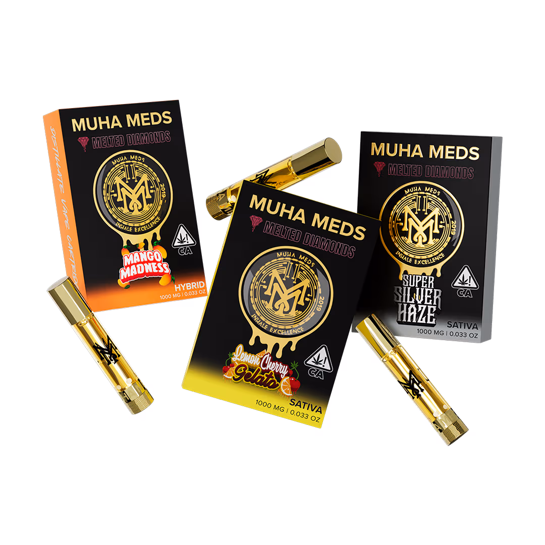 Muha Meds 1g melted diamonds cartridge wholesale
